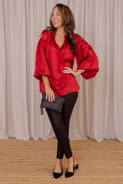 Ritz Cherry V Neck Blouse