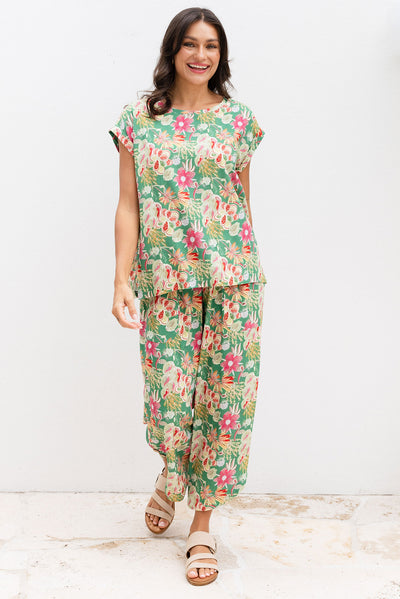 Scotty Green Garden Linen Cotton Pants