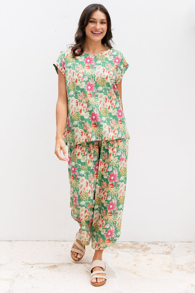 Scotty Green Garden Linen Cotton Pants