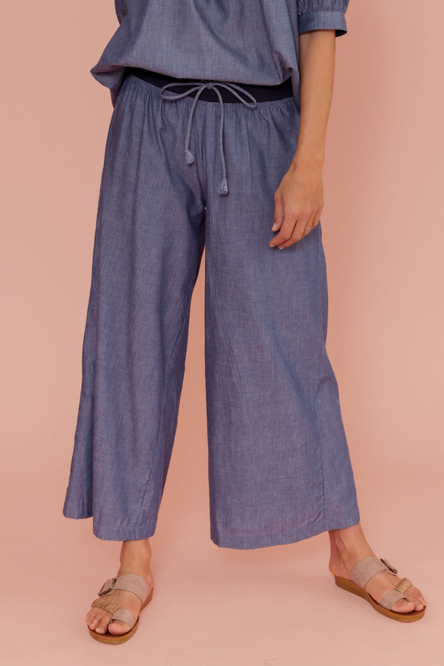 Ria Steel Cotton Drawstring Pants