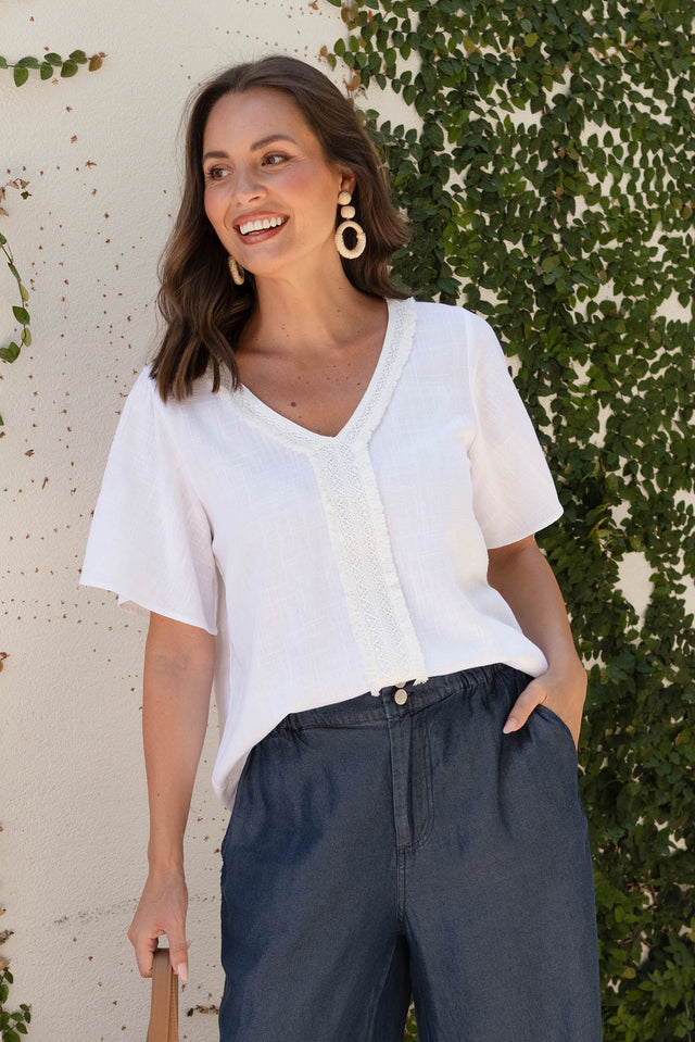 Georgio White Linen Top image 1