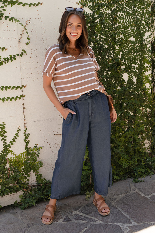 Rio Dark Blue Lyocell Relaxed Pants