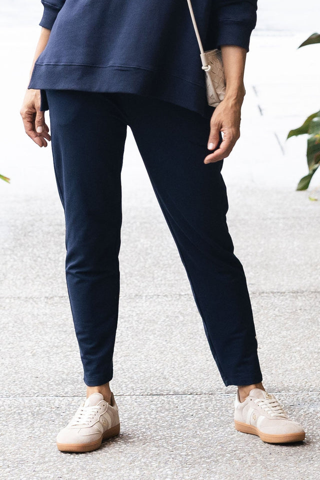 Lobby Navy Cotton Relaxed Sweatpants,Lifestyle image 1