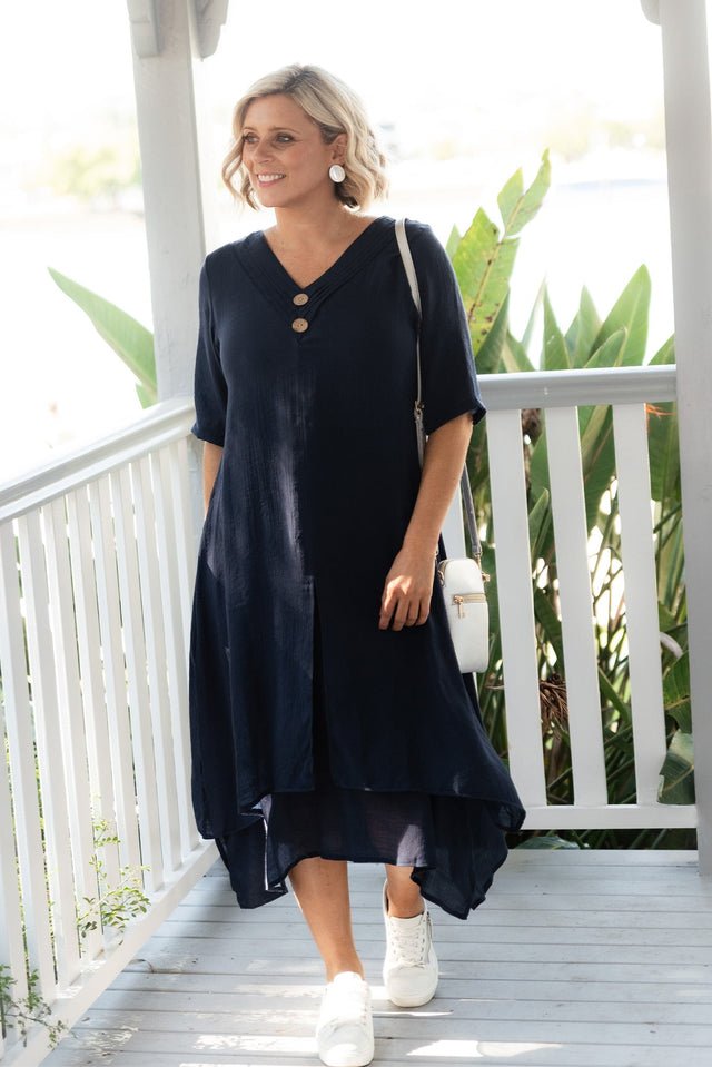 Nala Navy Layers Dress,Lifestyle image 1