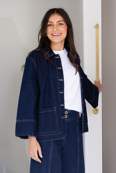 Hilary Dark Blue Denim Shacket