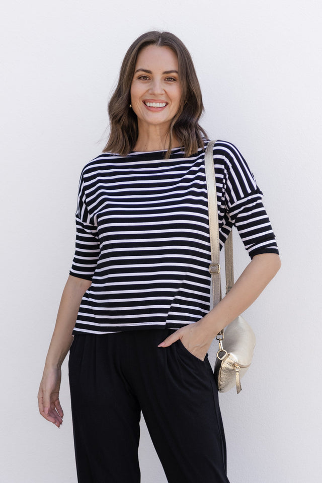 Camila Black Stripe Bamboo Top,Lifestyle