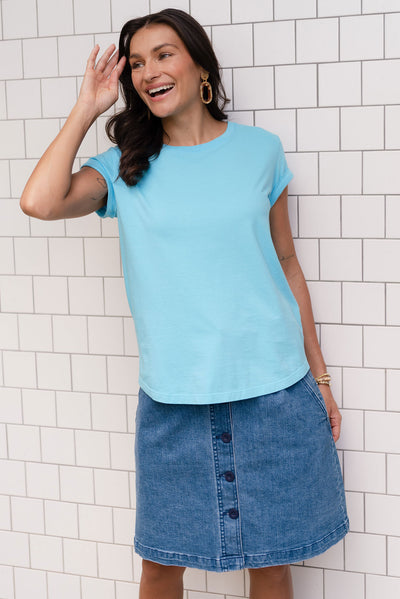 Manly Blue Cotton Tee