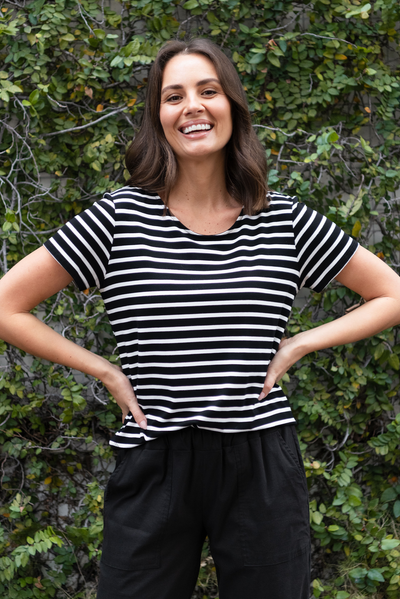 Janis Black Stripe Bamboo Tee