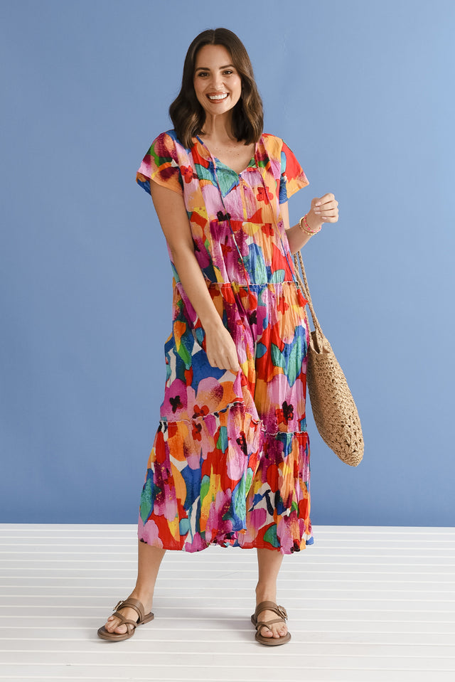 Nona Pink Bloom Crinkle Cotton Maxi Dress,the-art-of-cruise-packing