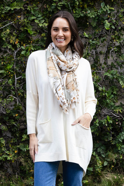 Helsinki Cream Knit Pocket Jumper