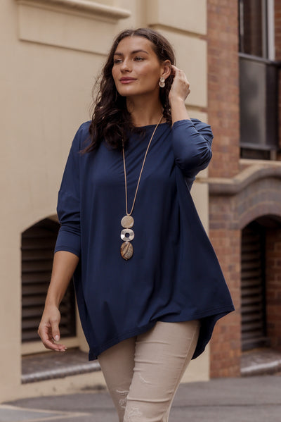 Anakin Navy Hi Lo Bamboo Top