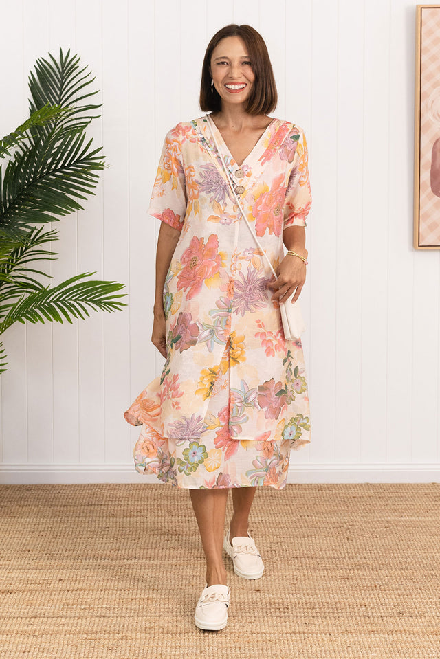 Nala Orange Garden Layers Dress