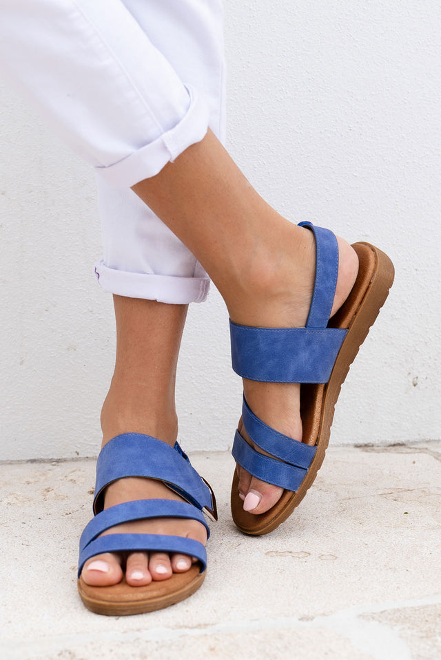 Flinders Blue Velcro Sandal