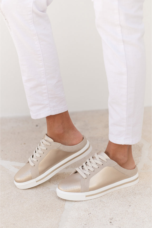 Nicky Champagne Leather Mule Sneaker image 2