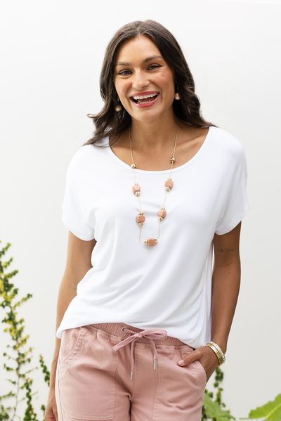 Newton White Drape Tee