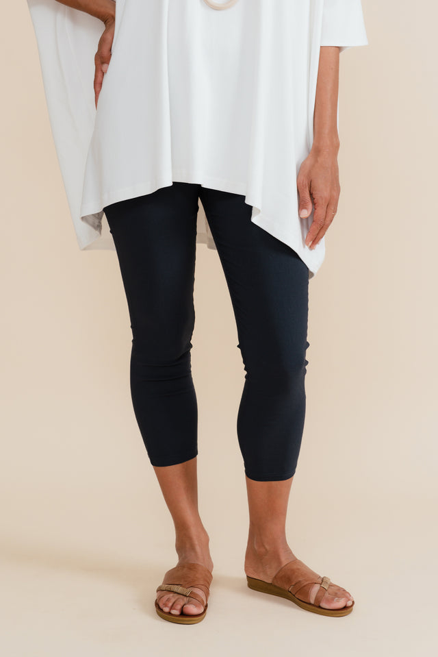 Zara Navy Stretch Cropped Pants