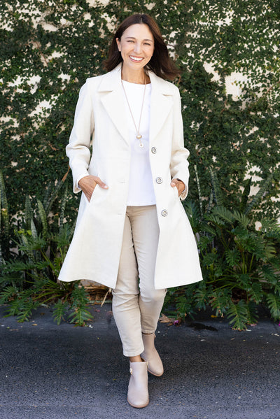 Cevish Beige Button Coat