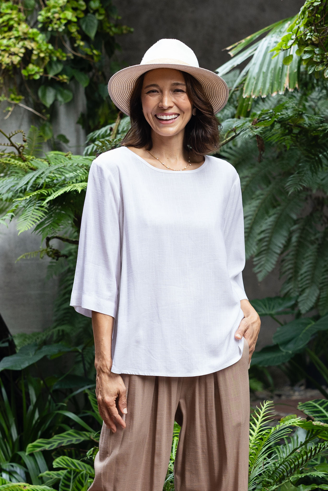 Ophelia Cream Scoop Neck Top