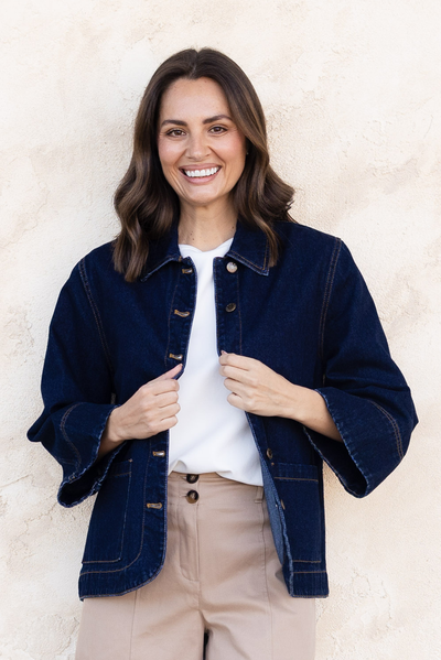 Hilary Dark Blue Denim Shacket