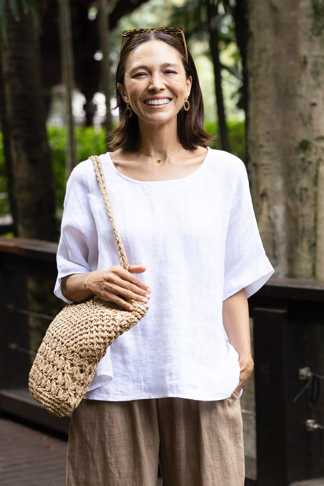 Chaya White Linen Top