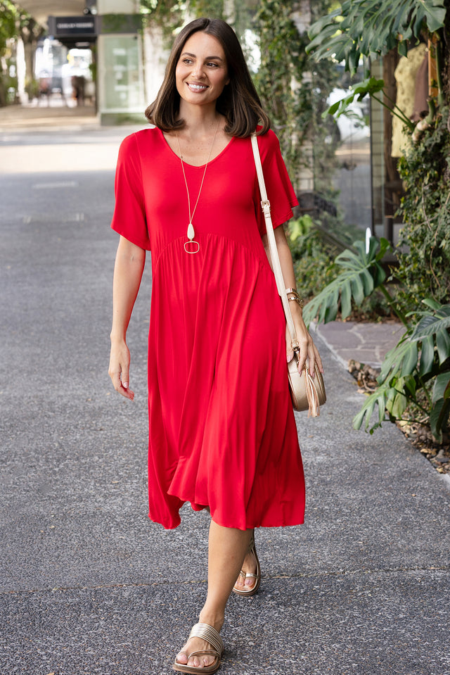 Donna Cherry Gathered Dress