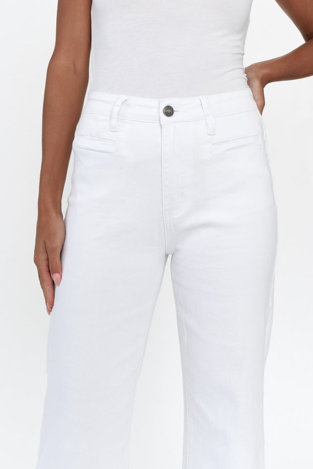 Retro White Wide Leg Jeans image 7