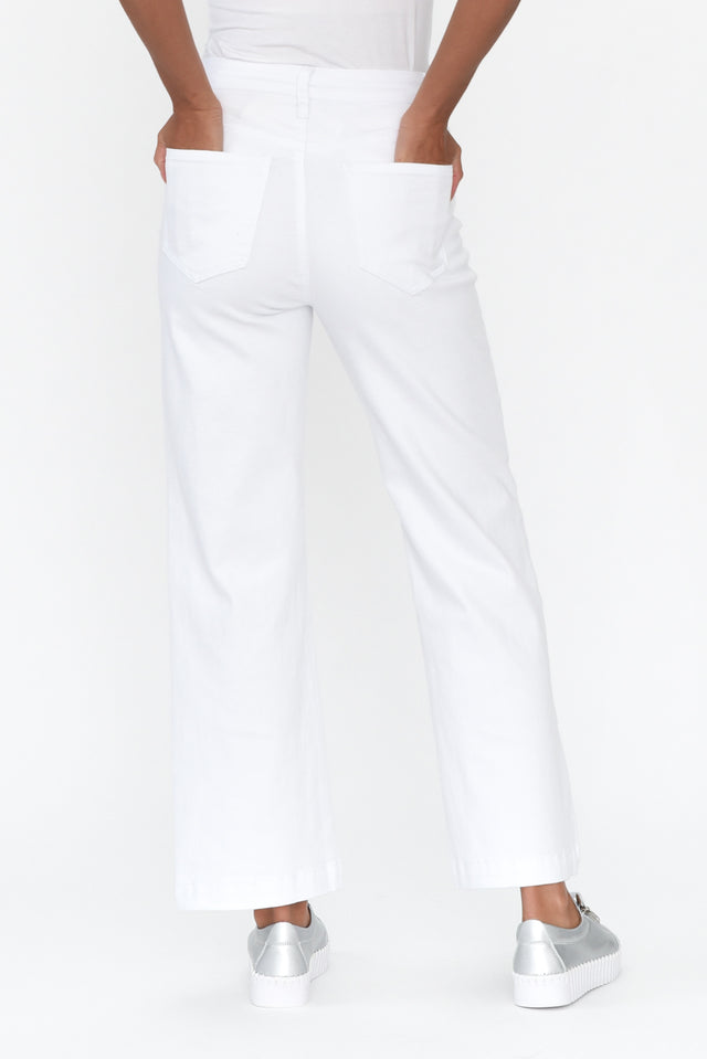 Retro White Wide Leg Jeans image 6