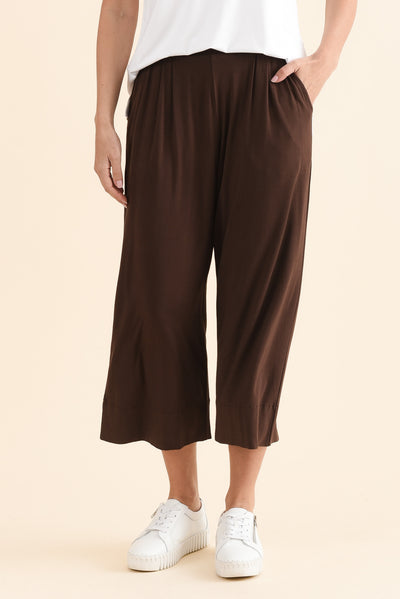 Rhodes Chocolate Bamboo Wide Leg Pants