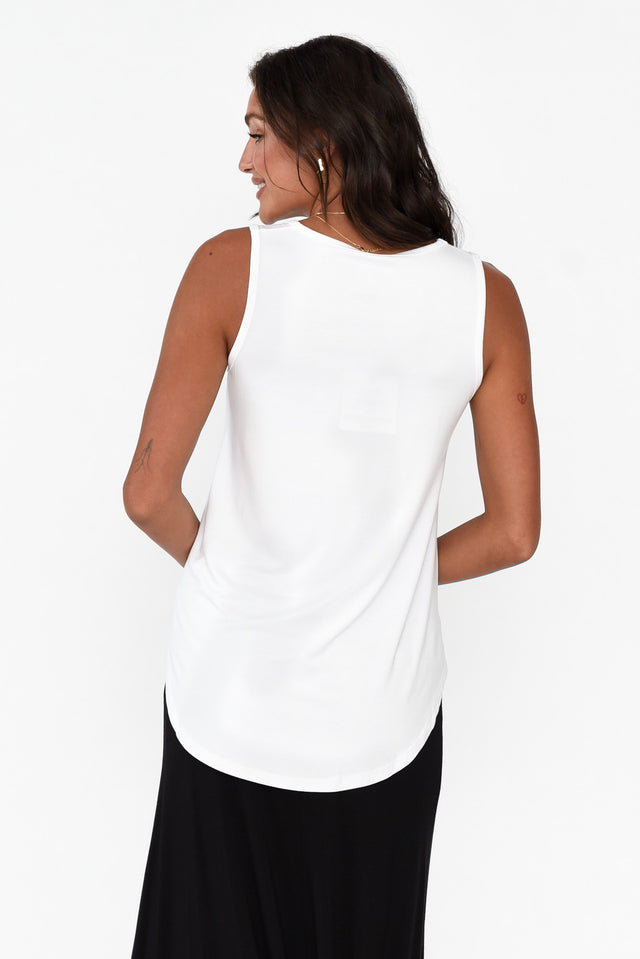 Rihanna White Bamboo Tank