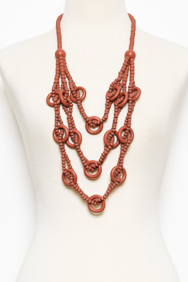 Riina Orange Beaded Necklace image 2