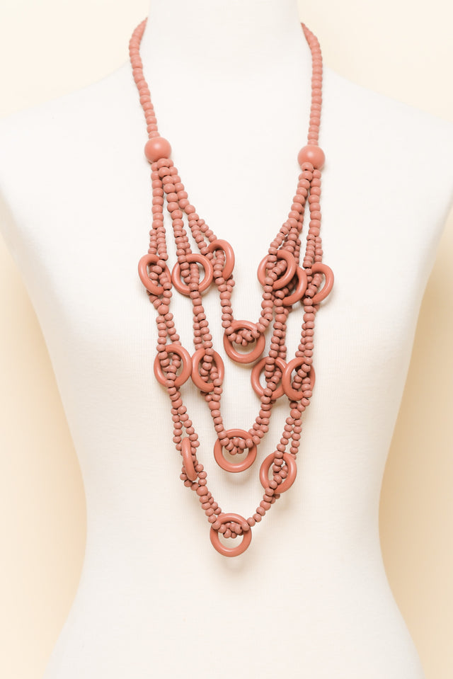 Riina Orange Beaded Necklace image 2