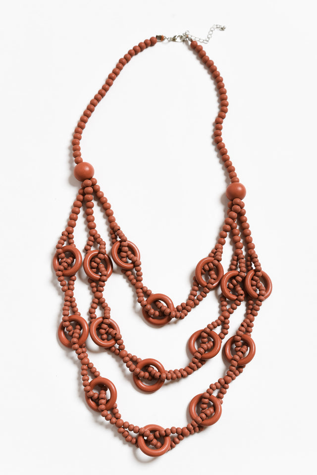 Riina Orange Beaded Necklace image 1