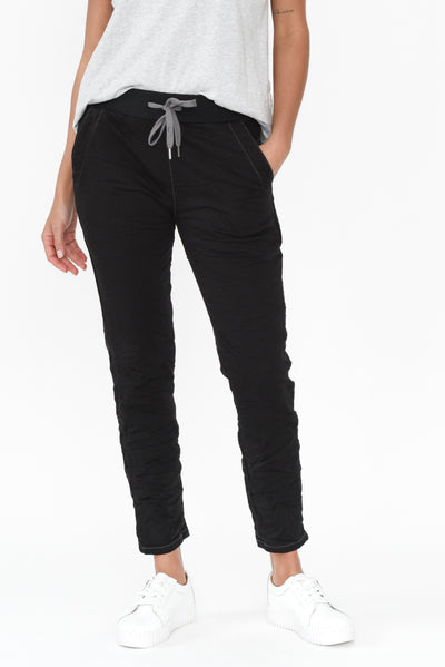 Riley Black Denim Jogger Pants