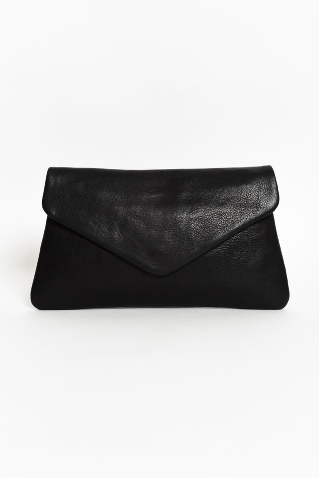 Riley Black Leather Clutch image 1