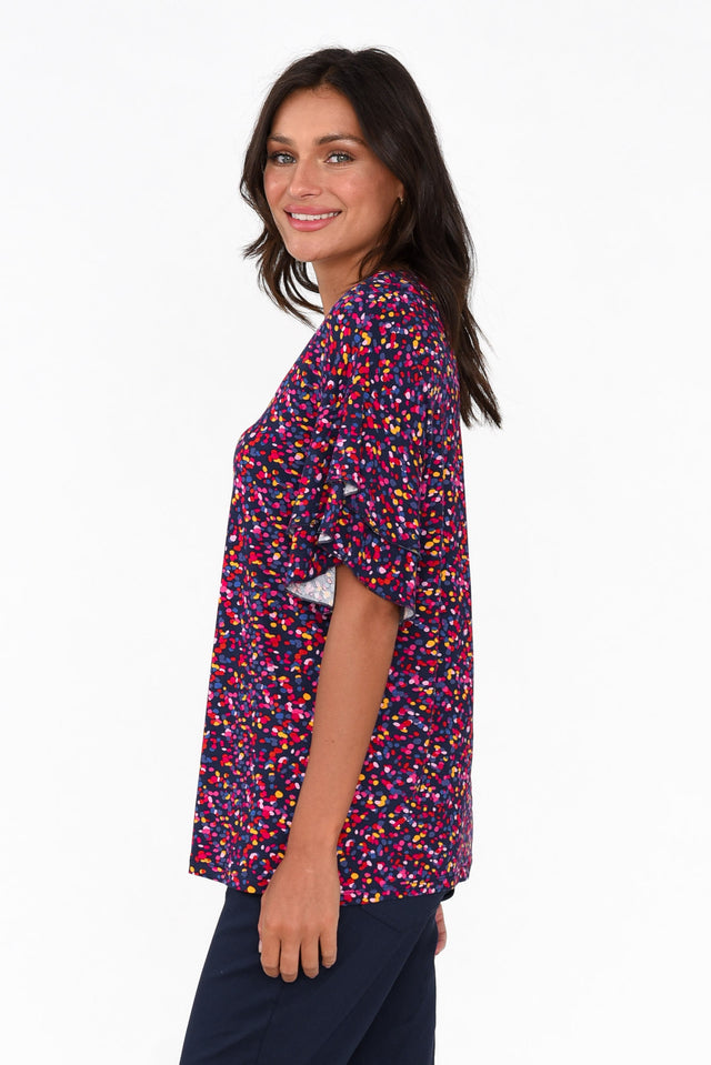 Ripon Confetti Frill Sleeve Top