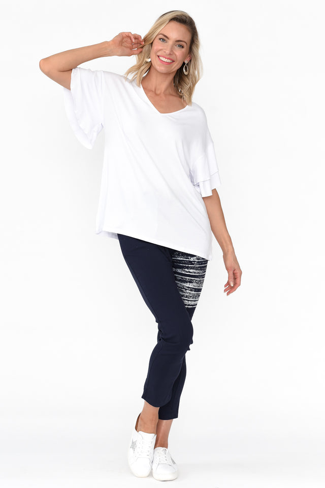 Ripon White Frill Sleeve Top