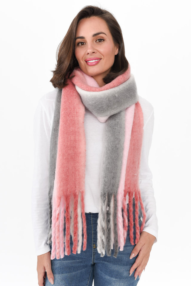 Rizzo Pink Tassel Scarf image 1