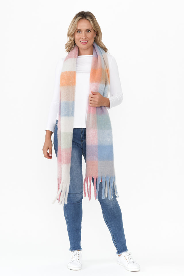 Rois Pink Check Scarf image 2