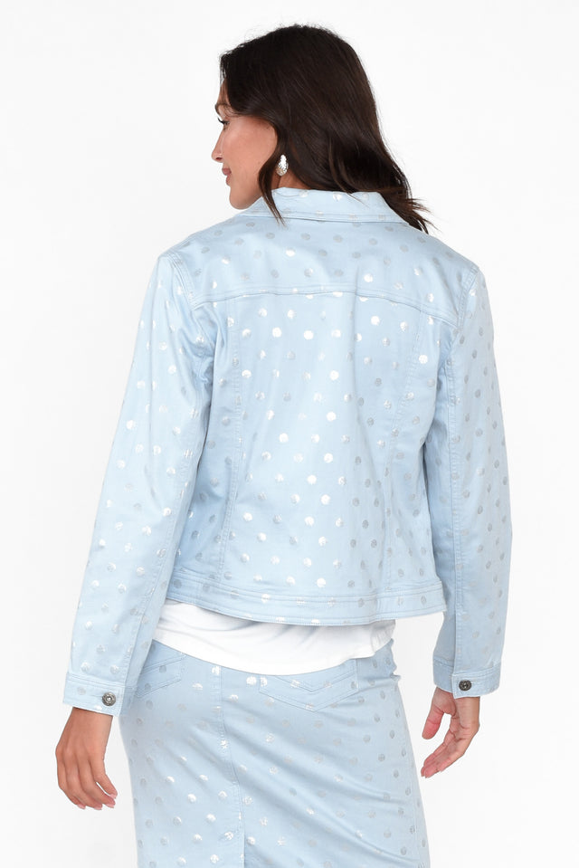 Romain Blue Foil Spot Cotton Jacket image 4