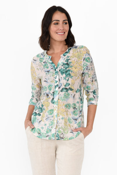 Romina Green Garden 3/4 Sleeved Shirt