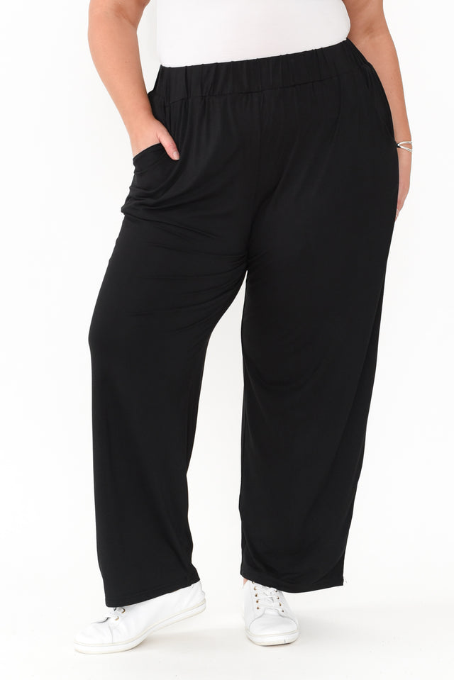 Rosella Black Bamboo Pants,Blonde model,plus-size,curve-bottoms,plus-size-Pants,alt text|model:Caitlin image 10