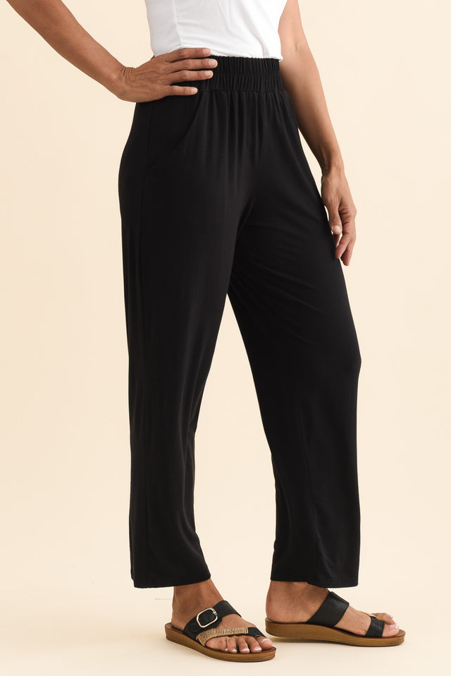Rosella Black Bamboo Pants,Brunette model,alt text|model:Cara image 5