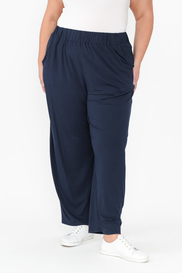 Rosella Navy Bamboo Pants,Blonde model,plus-size,curve-bottoms,plus-size-Pants,alt text|model:Caitlin image 10