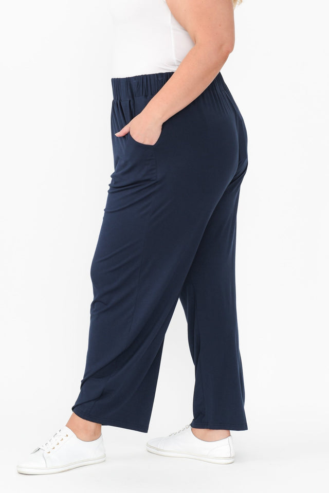 Rosella Navy Bamboo Pants,Blonde model,alt text|model:Caitlin image 14