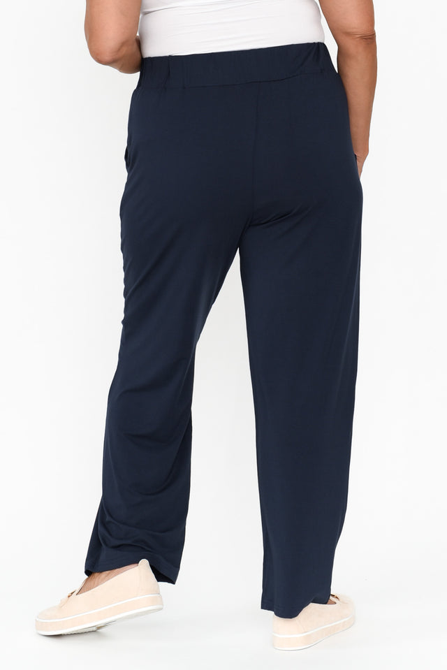 Rosella Navy Bamboo Pants,Brunette model,alt text|model:Pilita image 12