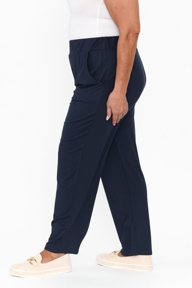 Rosella Navy Bamboo Pants,Brunette model,alt text|model:Pilita image 11