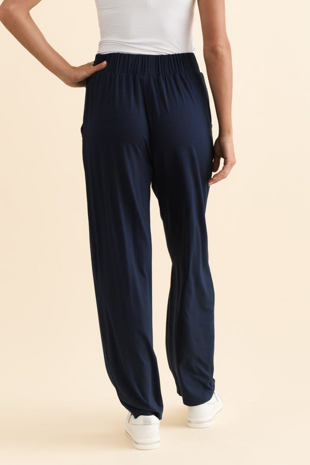 Rosella Navy Bamboo Pants,Brunette model,alt text|model:Brontie image 6