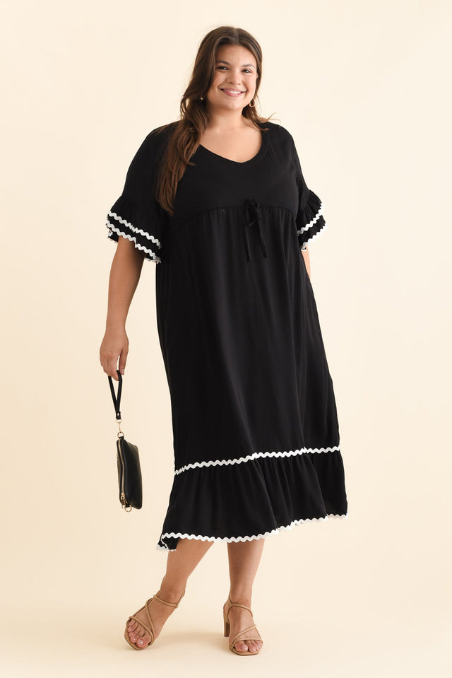 Rosemarie Black Frill Dress,Brunette model,plus-size,curve-dresses,plus-size-sleeved-dresses,plus-size-midi-dresses,plus-size-evening-dresses,plus-size-wedding-guest-dresses,plus-size-cocktail-dresses,plus-size-formal-dresses,plus-size-mother-of-the-bride-dresses,plus-size-race-day-dresses,plus-size-work-edit,alt text|model:Gabby image 12