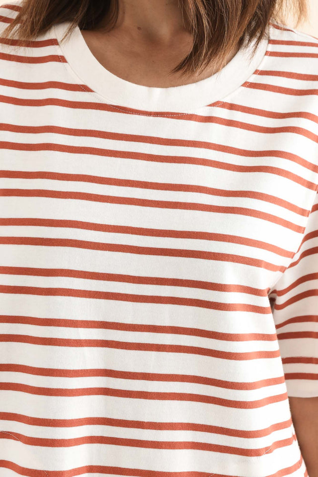 Rouge Tan Stripe Cotton Tee Dress image 5