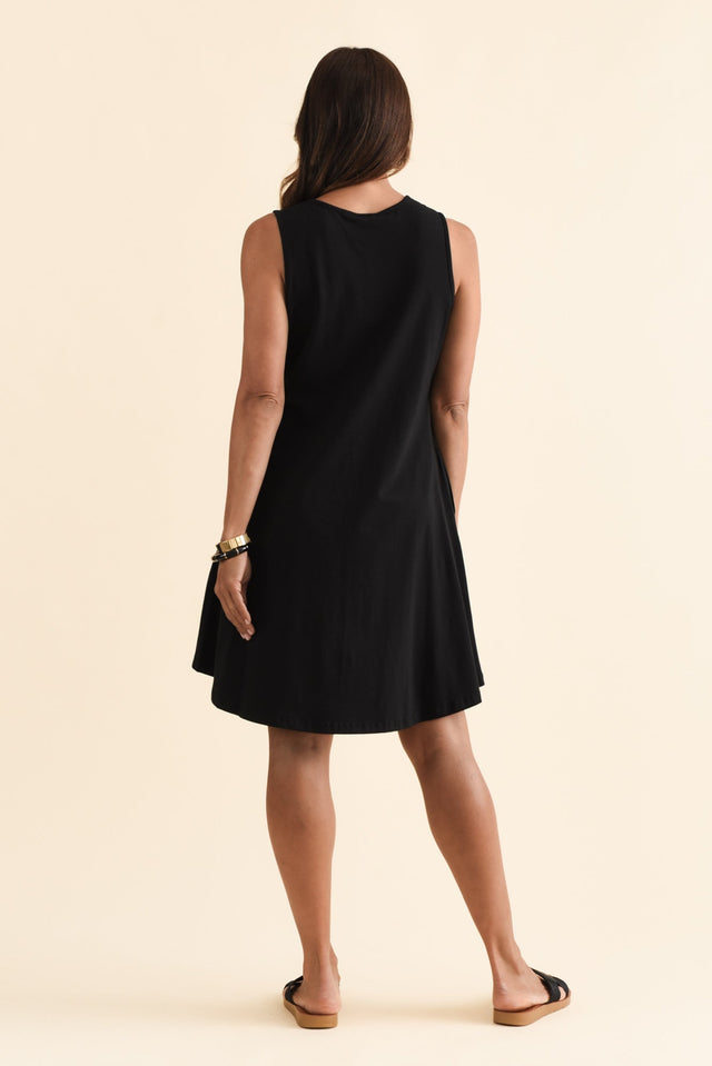 Roxanne Black Swing Dress,Brunette model,alt text|model:Cara image 6
